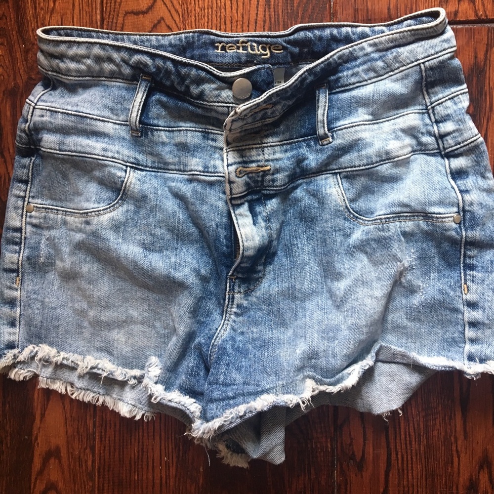 High waisted jean shorts