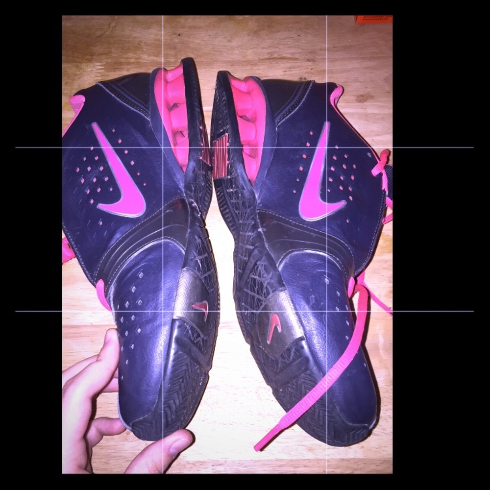 Grey and pink Nike shoes