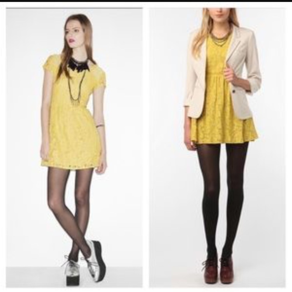 Coincidence + Chance Yellow Lace Dress