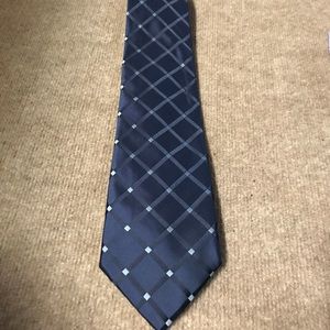 Navy Geometric Silk Tie