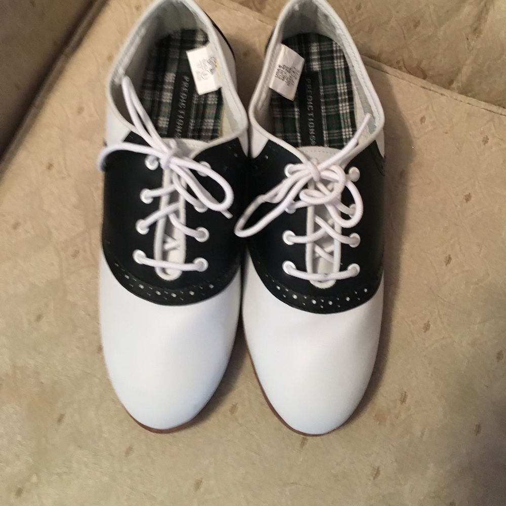 Retro-style 50s type black and white Oxford shoes