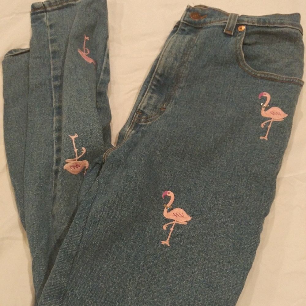 Jordache High Waisted Mom Jeans Embroidered
