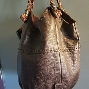 The Sak Brown leather hobo satchel hand bag