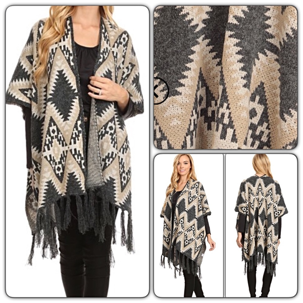 ‼️1HRSALE Chic Cozy Tassel Knit Cardi Kimono sold - Picture 3 of 7