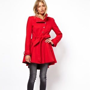 ASOS Red Skater Coat