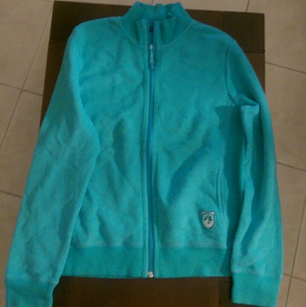 Bossini Woman Turquoise Zip Up Sweather