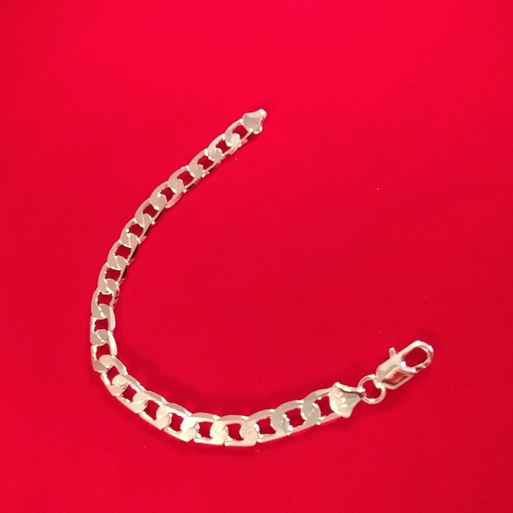 Sterling silver cuff link bracelet