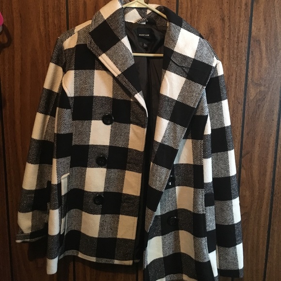 black and white buffalo check jacket