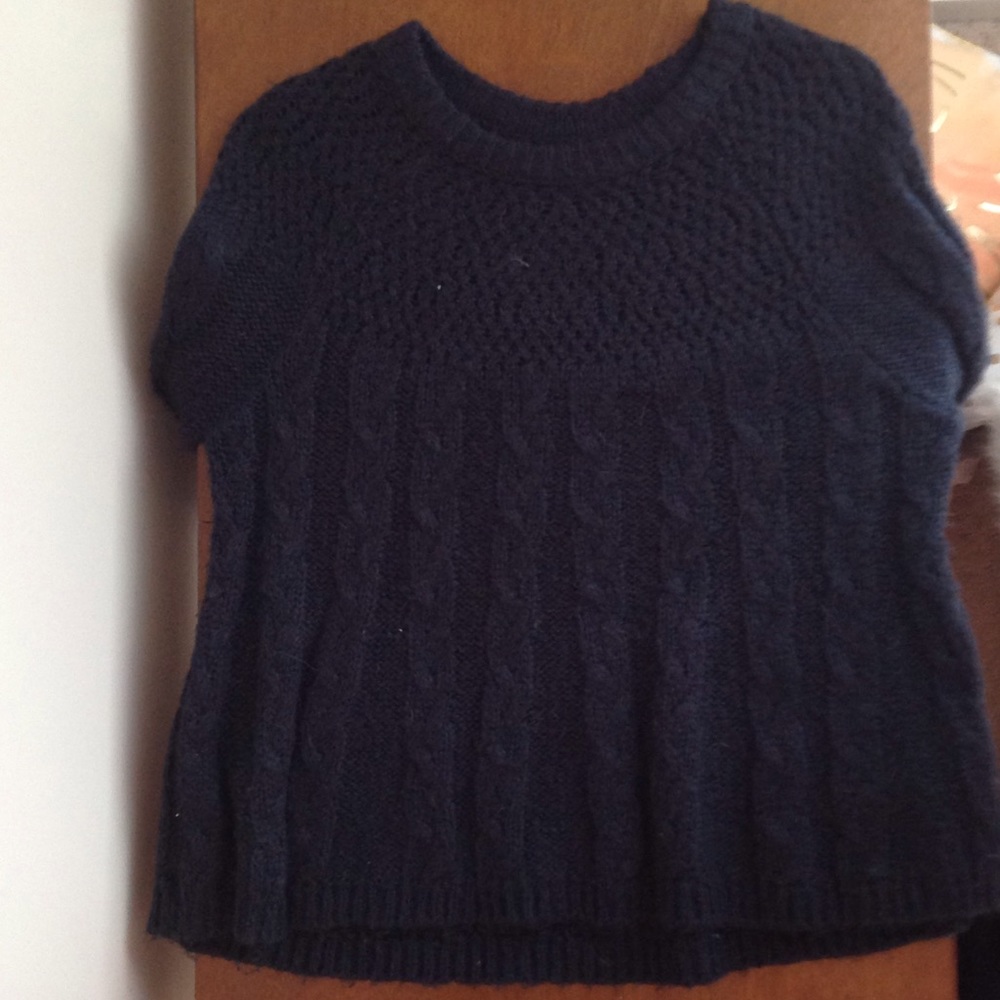 Woven Navy Sweater