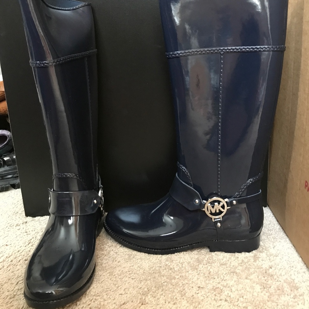 Michael Kors blue rain boots