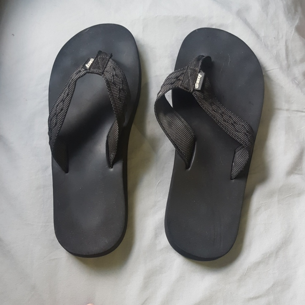 Black flip flops