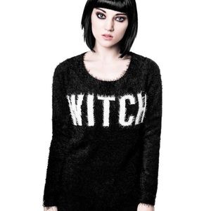Black mohair "Witch" sweater dress. Size M