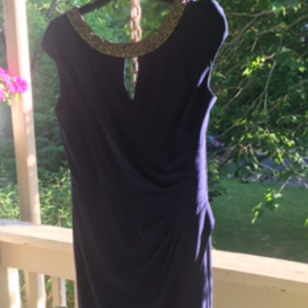 Navy blue and silver cocktail dress