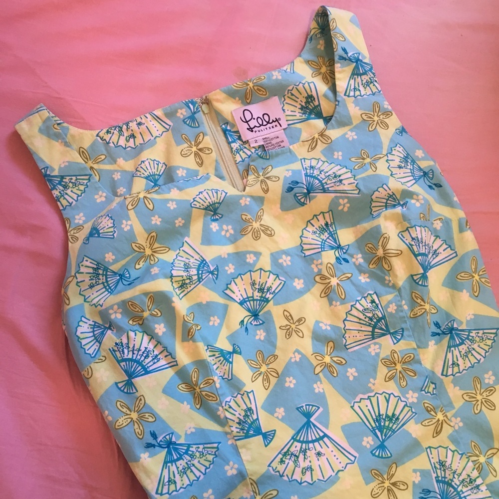 Lilly Pulitzer blue and green shift dress