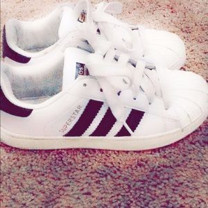 Adidas woman's superstars black & white