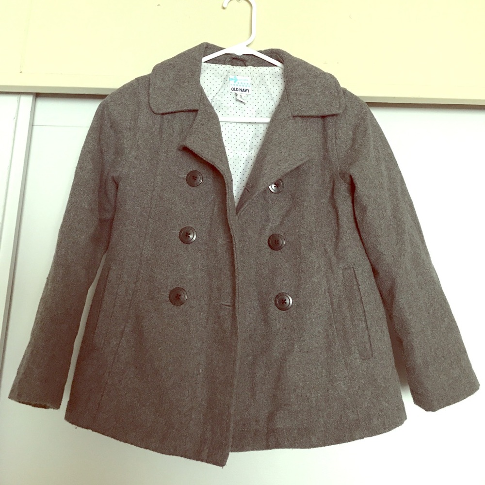 gray children's peacoat