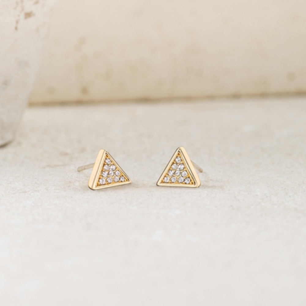 FINAL PRICE!!! Pave Triangle Stud Earrings