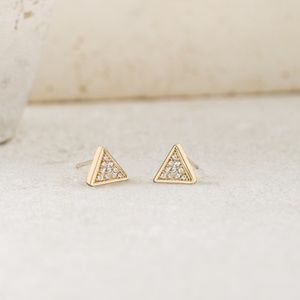 FINAL PRICE!!! Pave Triangle Stud Earrings