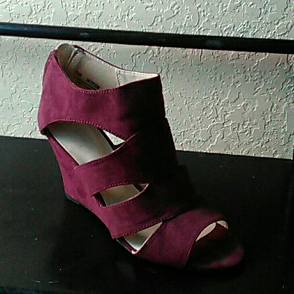 Burgundy high heels
