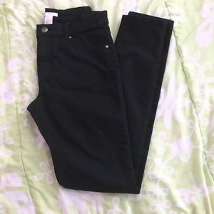 BLACK H&M HIGH- WAISTED SKINNY PANTS 👖 ✨🌸