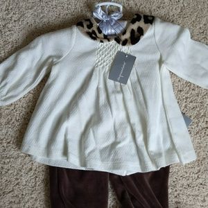 Baby girl leopard pant and long sleeve shirt