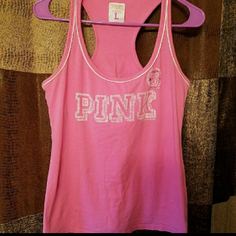 Pink* Tank with built in bra.