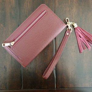NWOT Francesca's Maroon Clutch