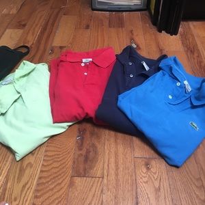 4 Men's Lacoste Polos