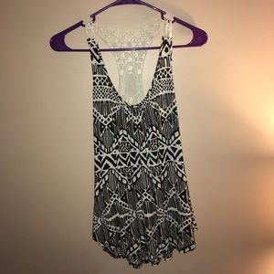 Tribal tank with knit back