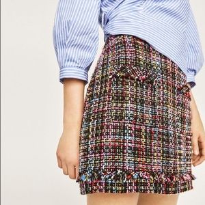 Zara B&W Tweed Mini Skirt