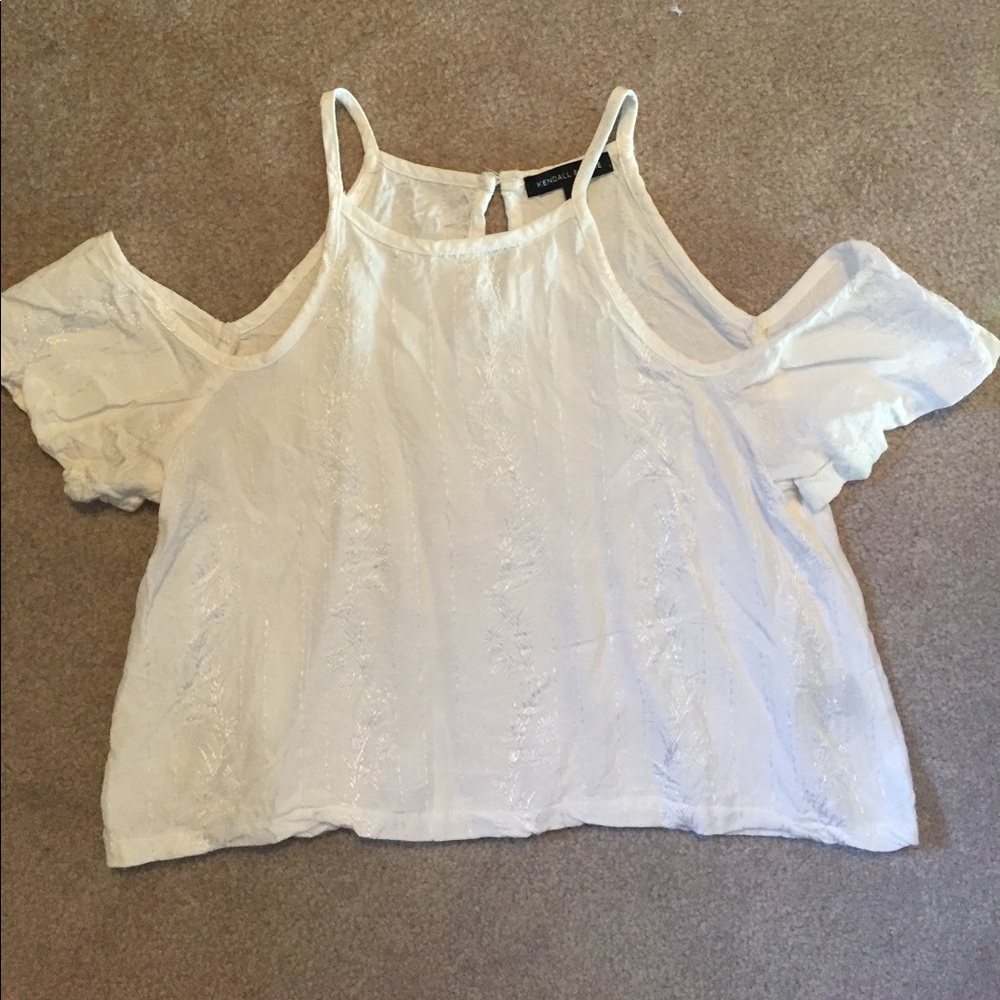 White Embroidered Kendall & Kylie off the shoulder