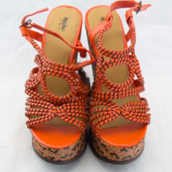 Mossimo Verlie Tubular Upper Wedge Sandal Orange - Picture 4 of 5