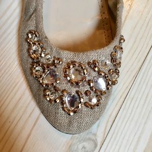 Adrienne Vittandi Linen Flats Rhinestones