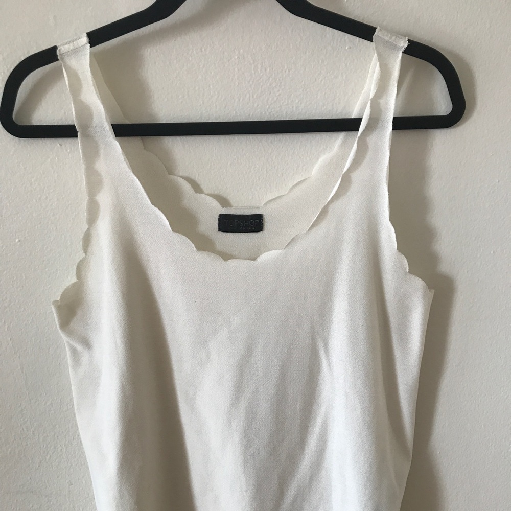 Topshop Scallop Tank - Cream