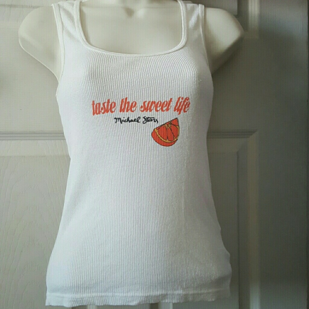 Michael Stars ribbed white shine tank. One Size