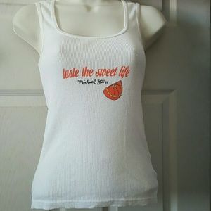 Michael Stars ribbed white shine tank. One Size
