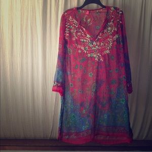 Raj Embroidered Bohemian Sheer Dress