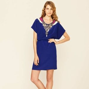 Trina Turk Embellished Silk Cobalt Dress