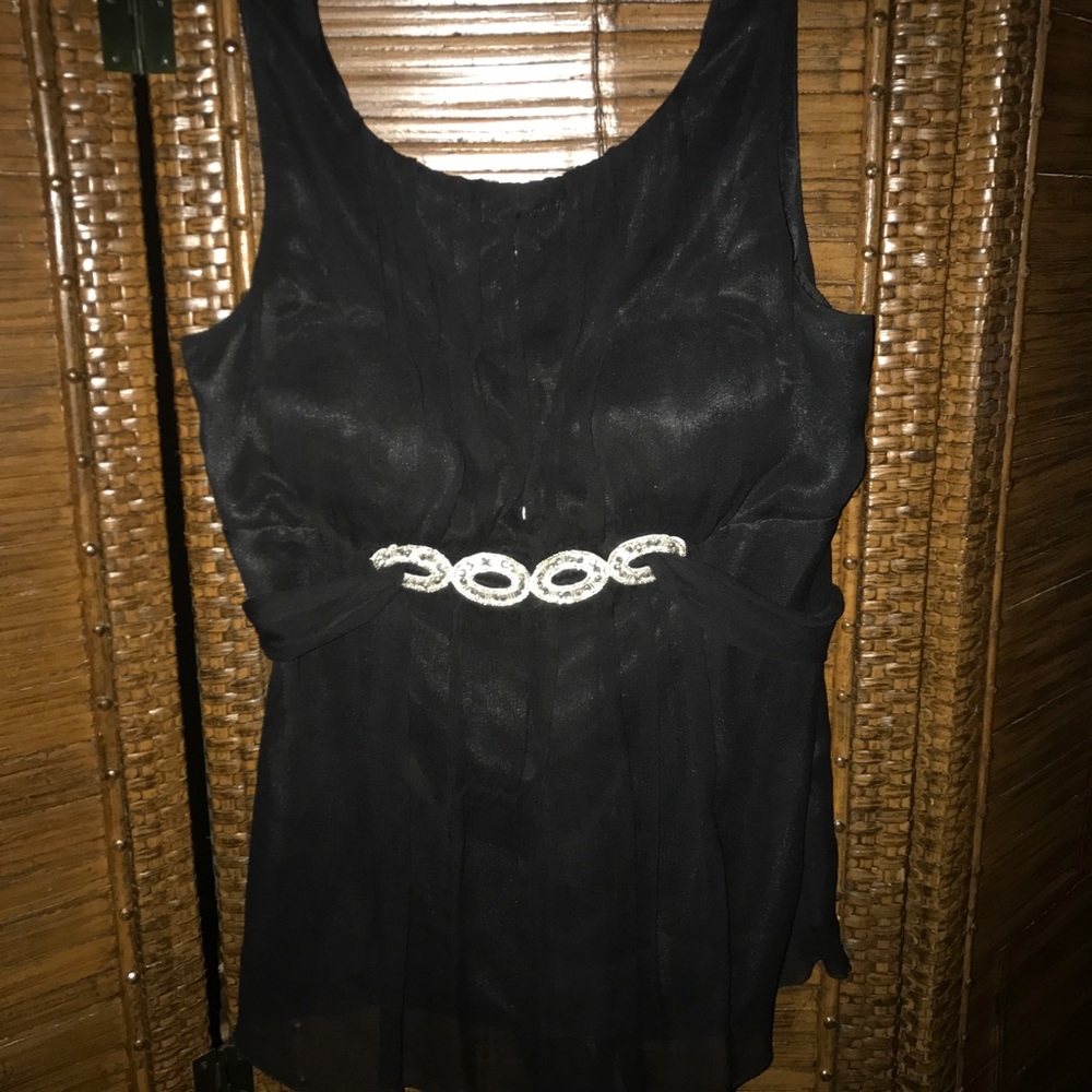 White House Black Market Black 100% Silk, Size XL