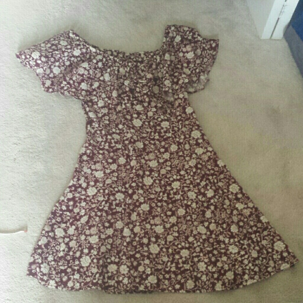 Vintage bat wing floral dress