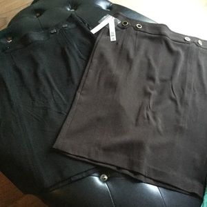 Two Adrienne Vittadini Skirts, one Black/one Brown