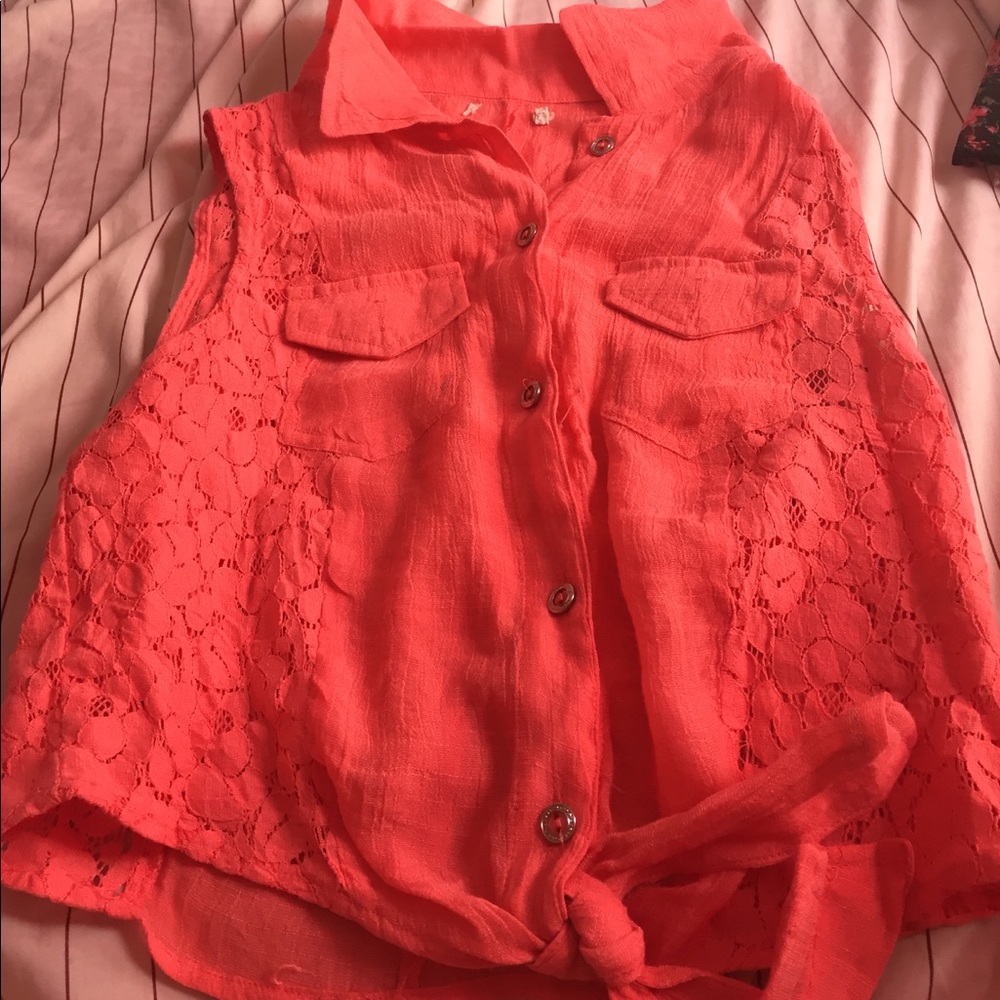 Orange Flowy Top