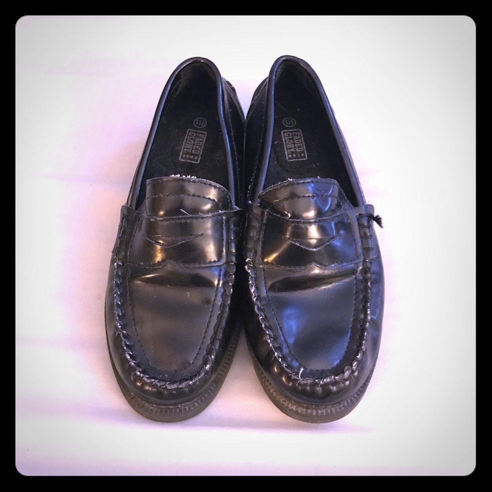 Black Boys Penny Loafers, Size 13.5, GUC