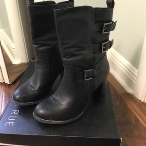 Black Motorcycle Boots.  Worn twice