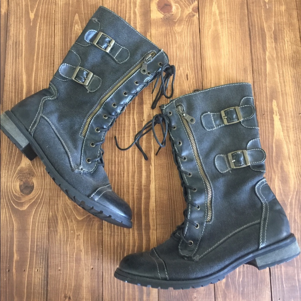 Grey combat Boots worn once