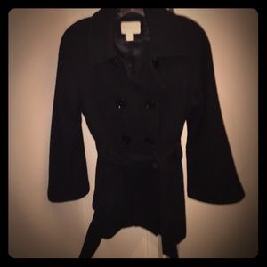 Short black pea coat