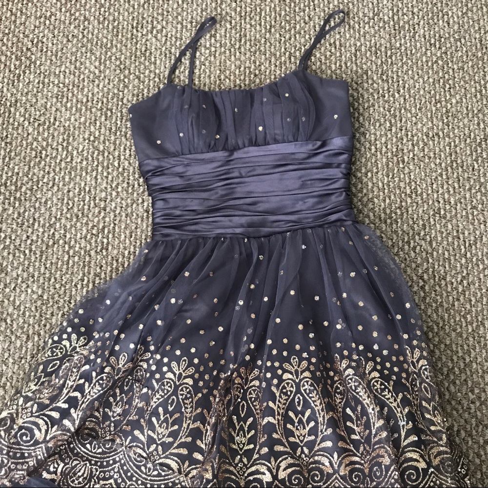 Grey and gold sparkly dress