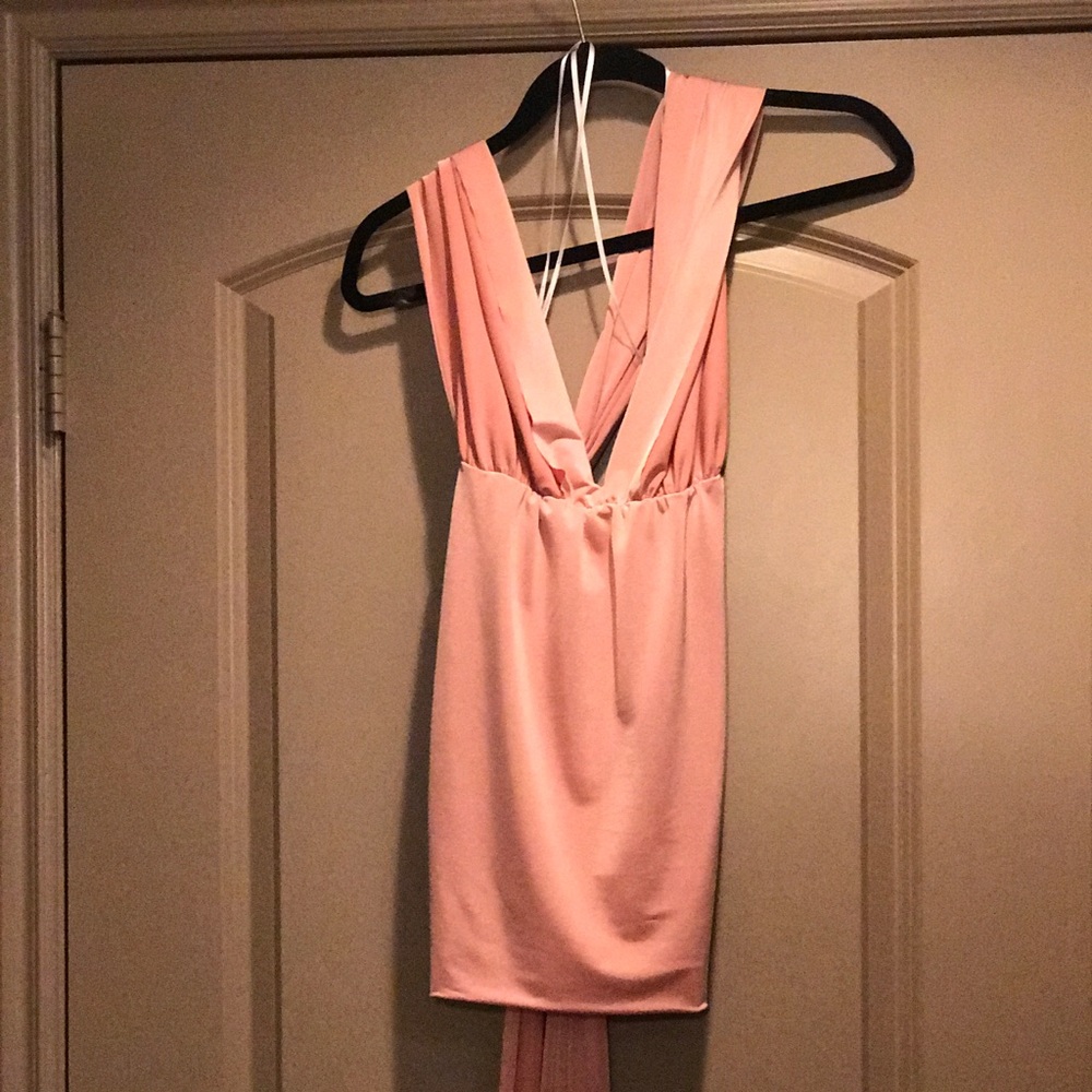 Blush pink mini dress