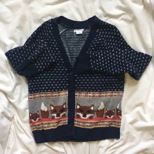 fox sweater cardigan