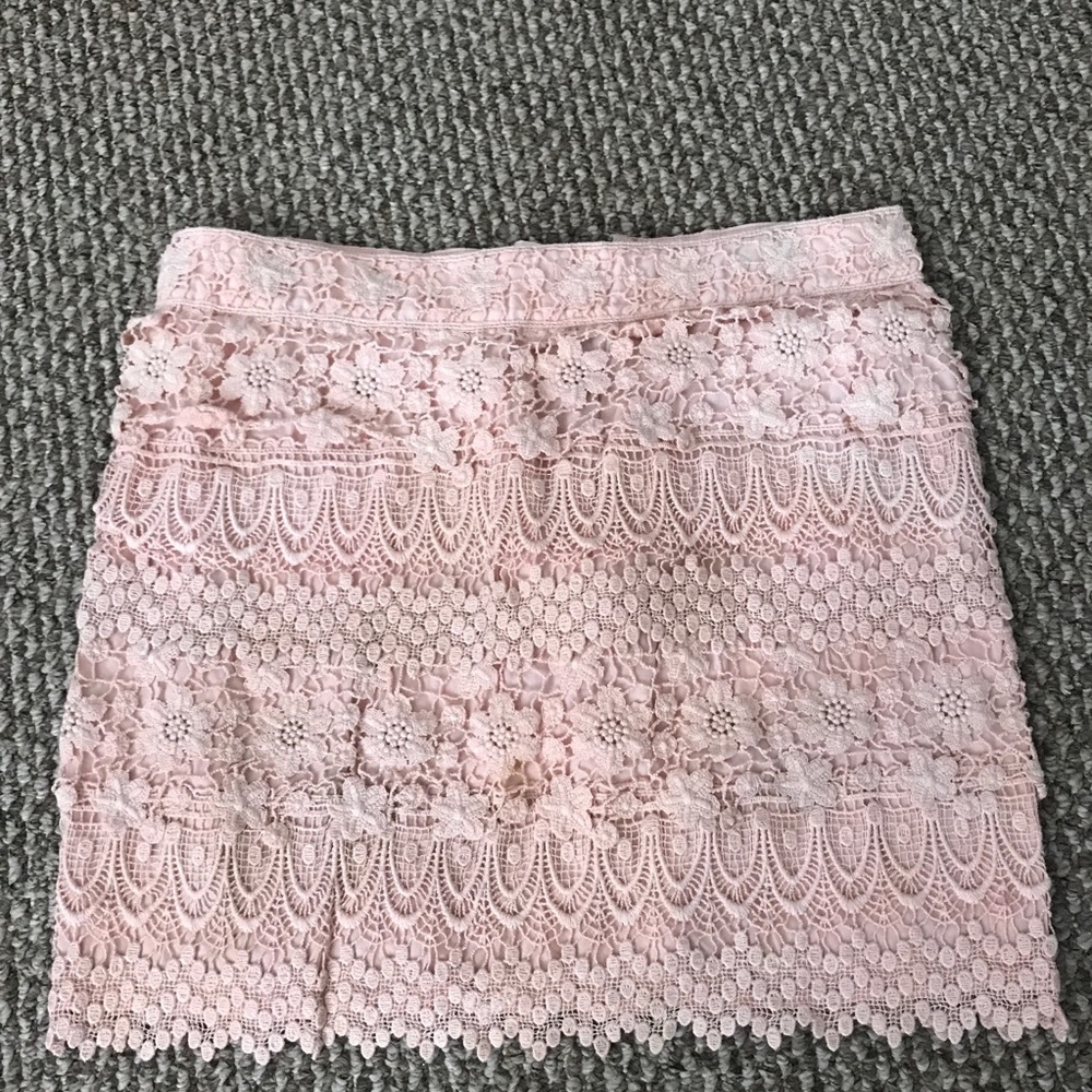 Baby pink crochet pencil skirt